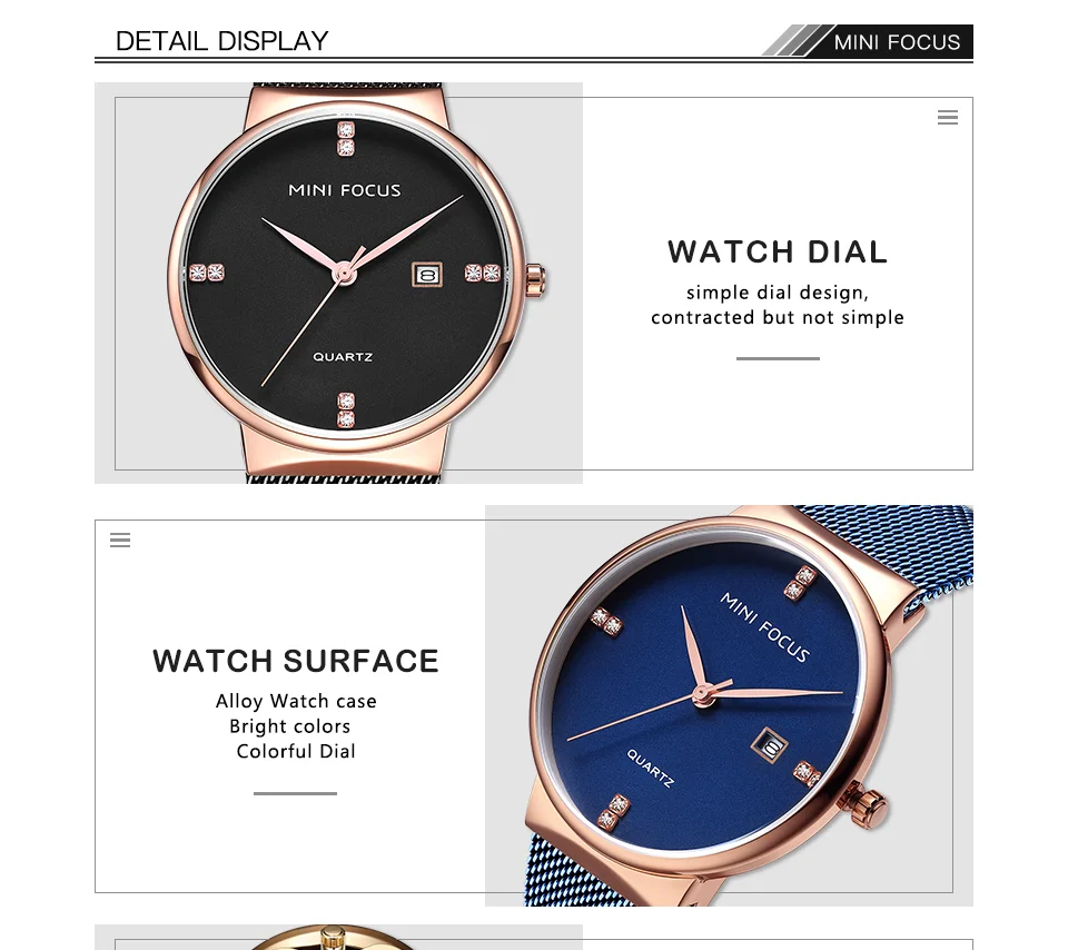 MINI FOCUS MF0181G Men's Ultra-Thin Diamond Quartz Watch | OEM Factory Direct Mesh Strap Business Timepiece