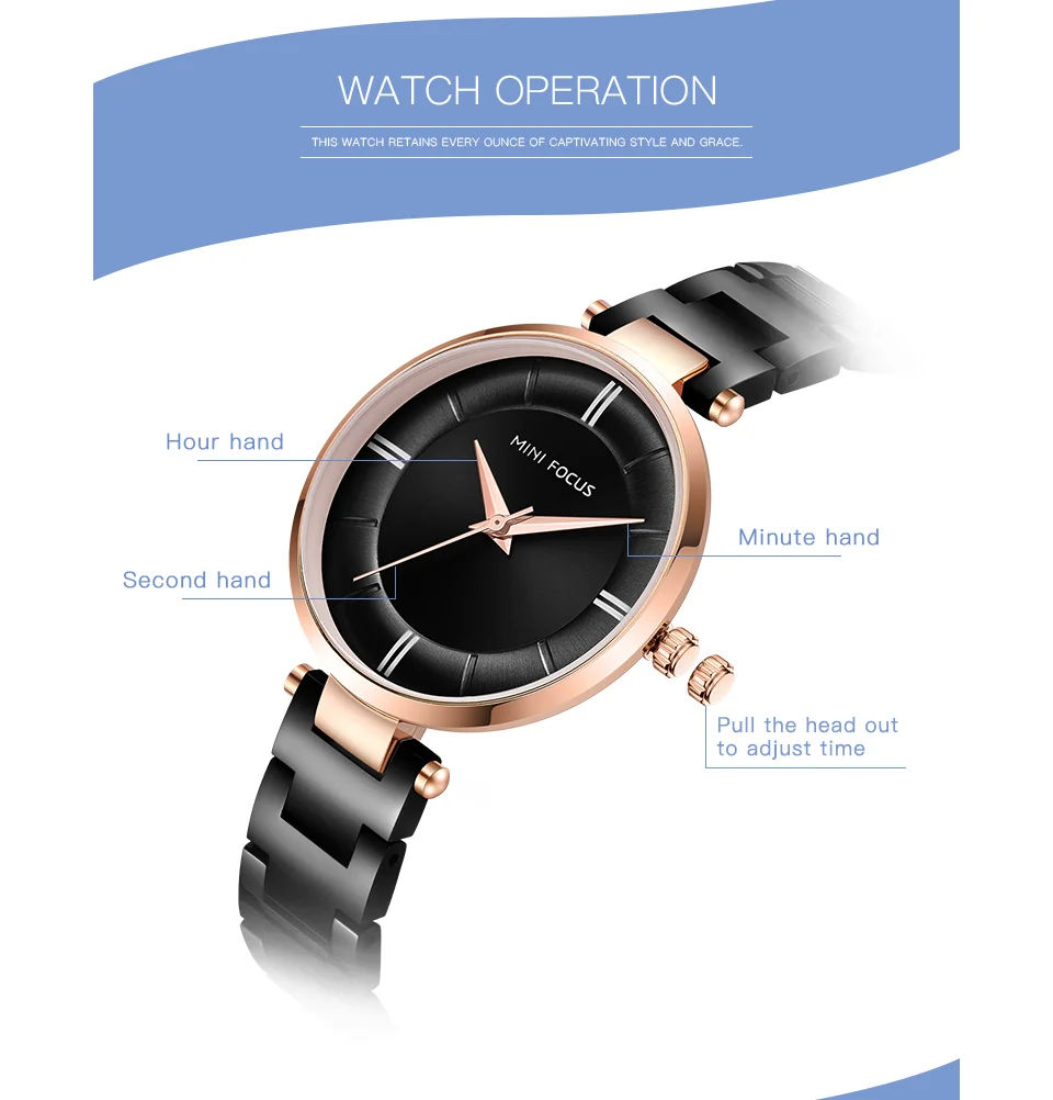 Mini Focus MF0235L Women’s Trendy Quartz Watch | Multi-Color Stainless Steel Strap | Ready to Ship OEM Factory
