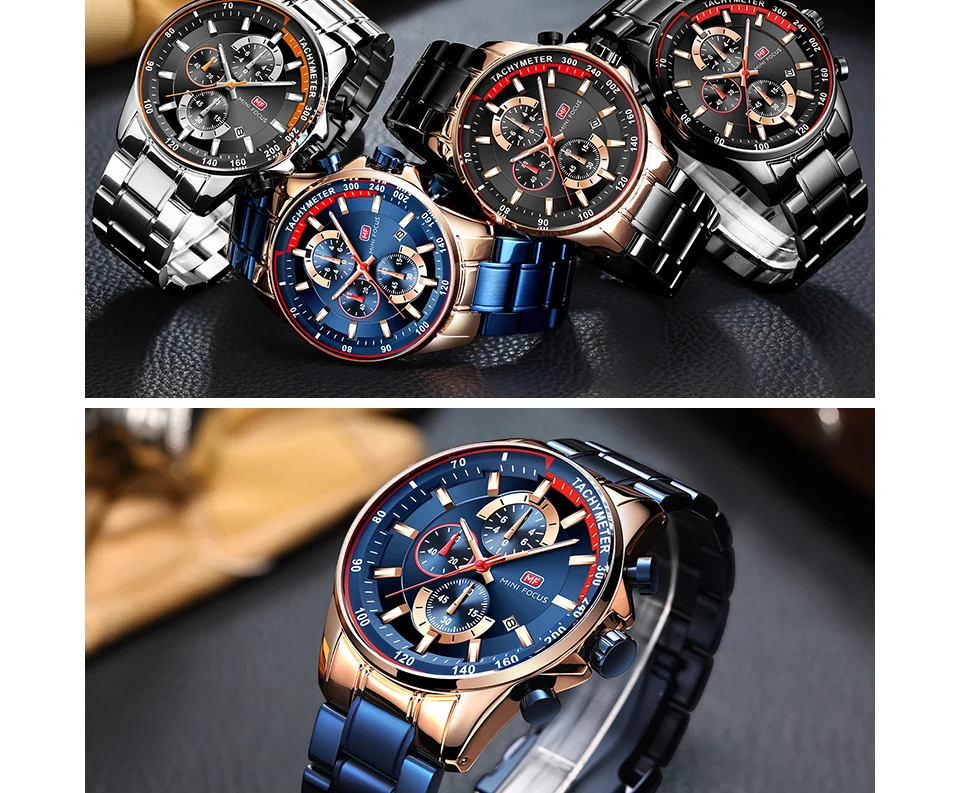 Mini Focus MF0218G Men’s Luxury Stainless Steel Quartz Watch | Silver | Factory Direct Wholesale