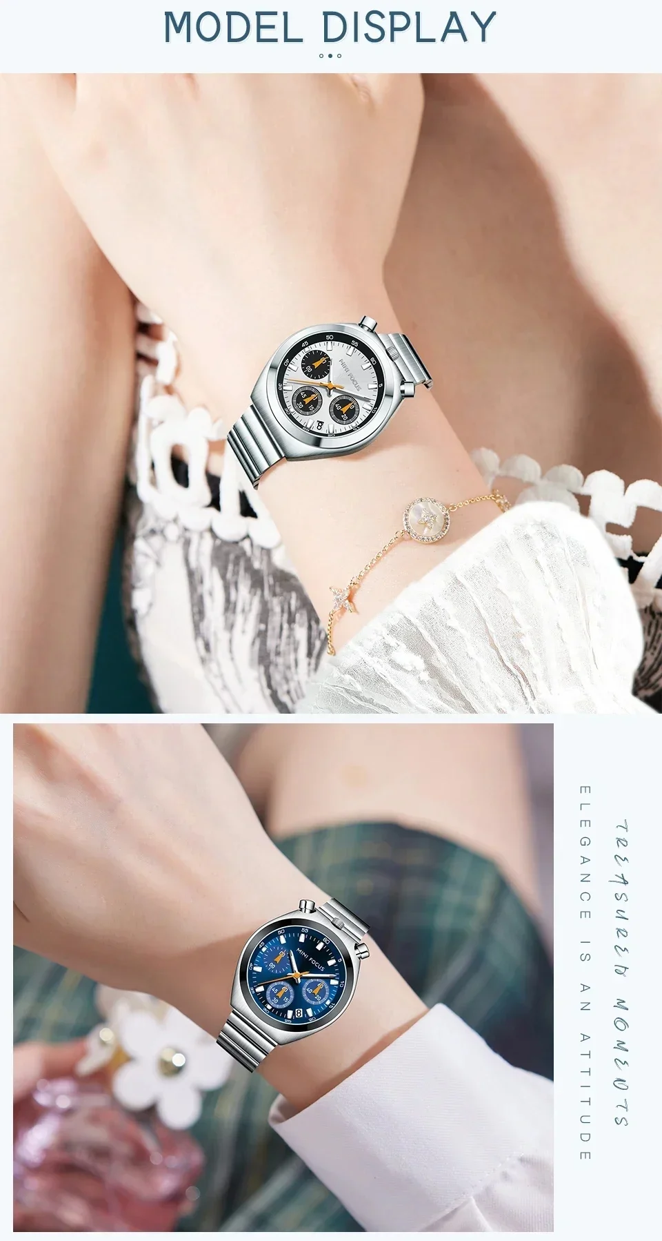 Mini Focus Fashion Wristwatch for Wholesale Elegant Women's Waterproof Quartz Watch with Stainless Steel Strap