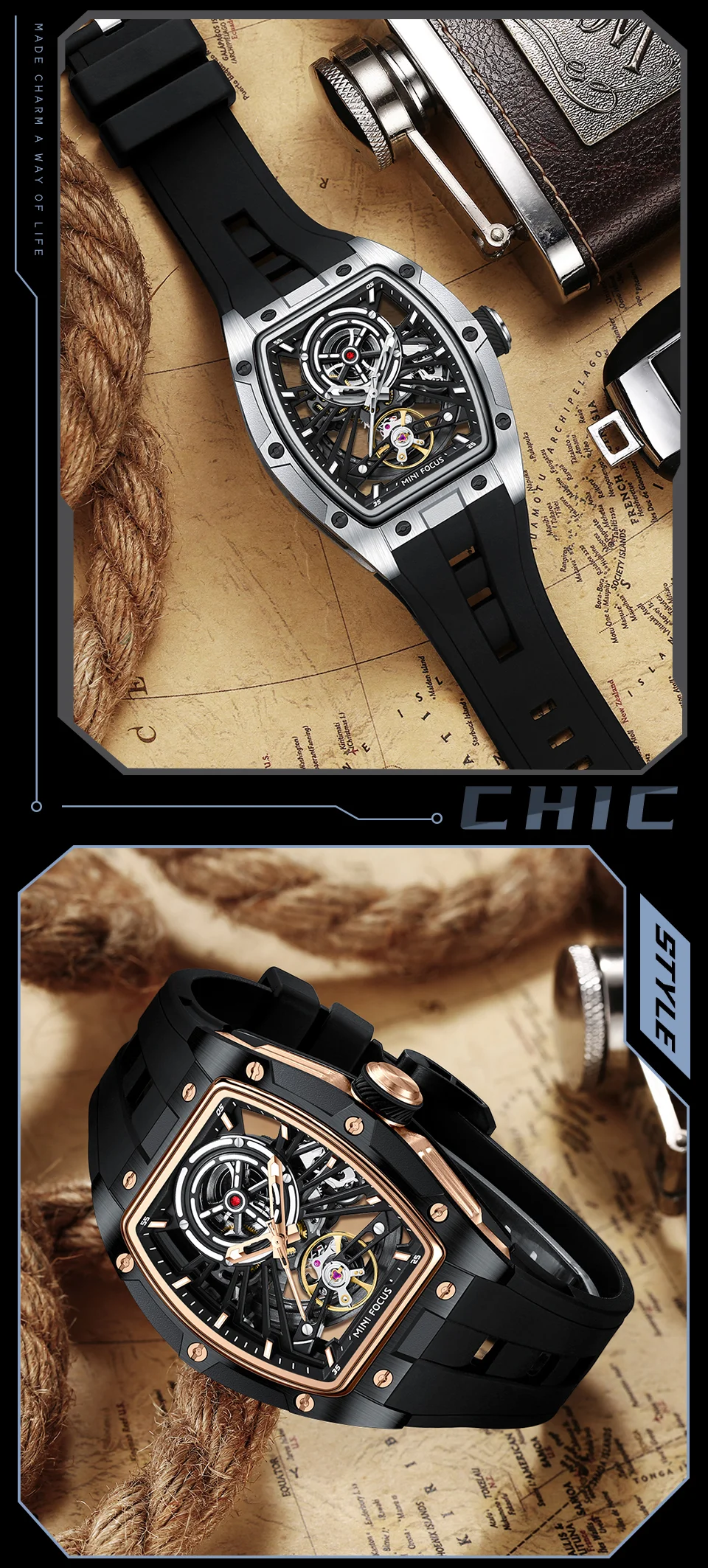 Luxury Automatic Mechanical Sports Watch for Men | Mini Focus MF0603G