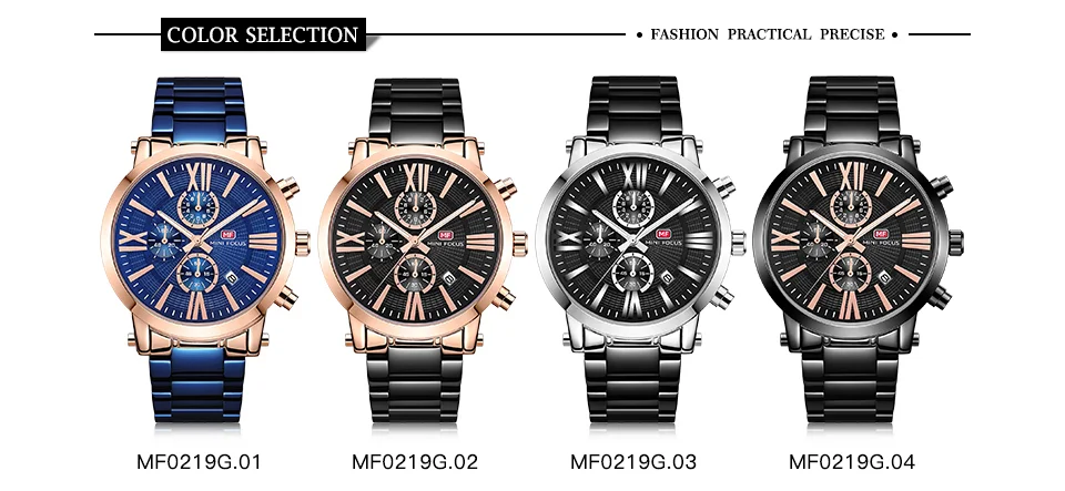 MINI FOCUS MF0219G Modern Luxury Men’s Sport Quartz Watch | Waterproof Stainless Steel Factory Wholesale