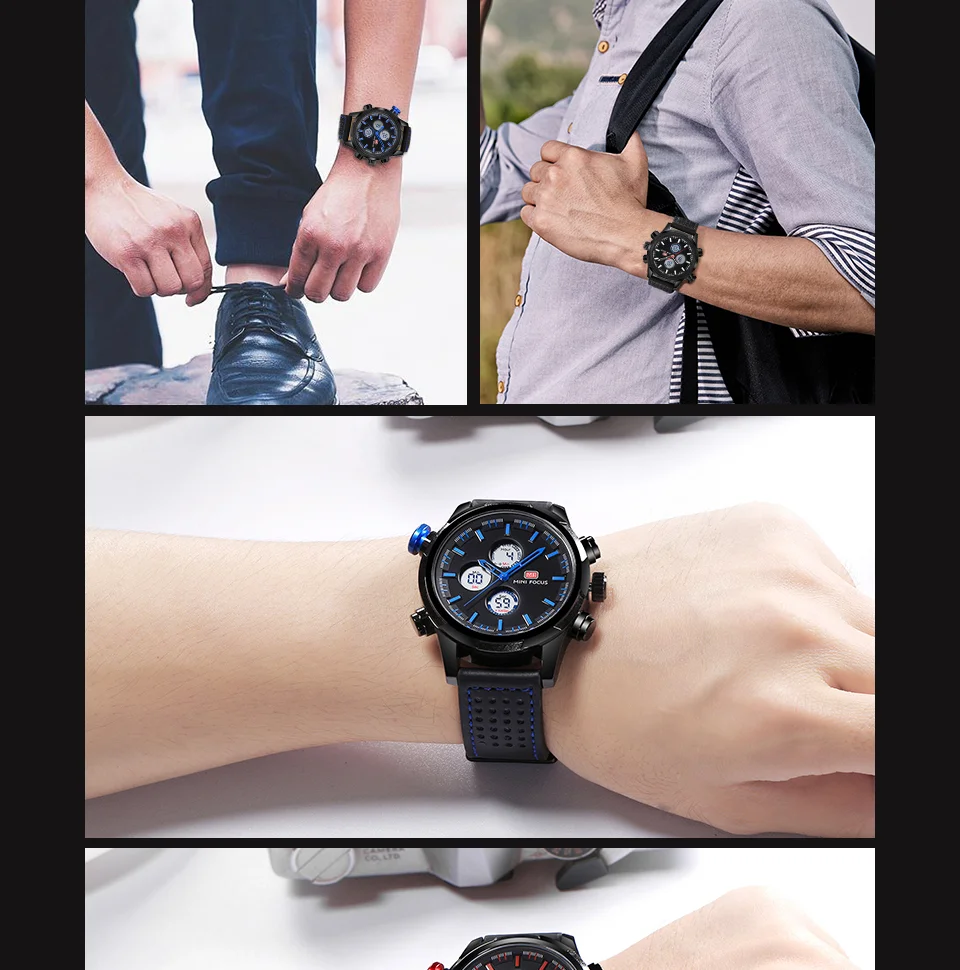 Mini Focus MF0066G Men’s Digital Sports Watch | 3ATM Waterproof Quartz & Electronic Movement | Factory Wholesale