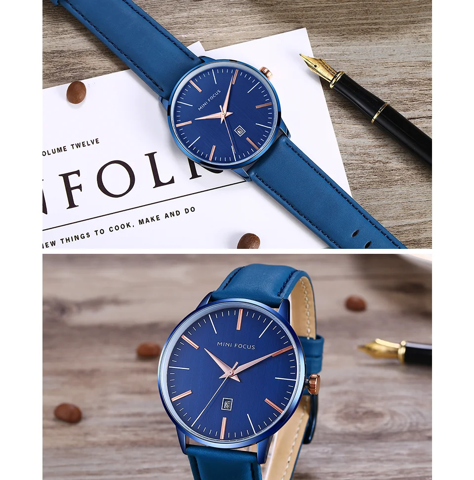 Mini Focus MF0115G Casual Men’s Watch | Fashion Sport Quartz | Auto Date Leather Strap | Factory Wholesale