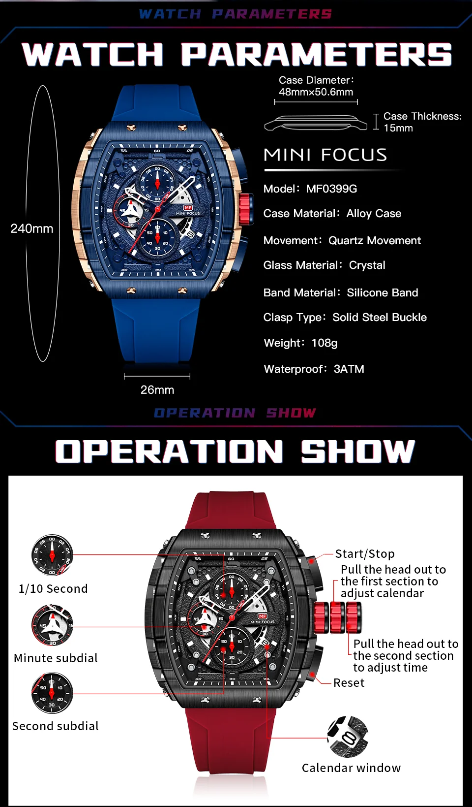 Relojes Hombre Original Brand Luxury Men Wrist Watch Quartz Analog Fashion Chronograph Watches Mini Focus 