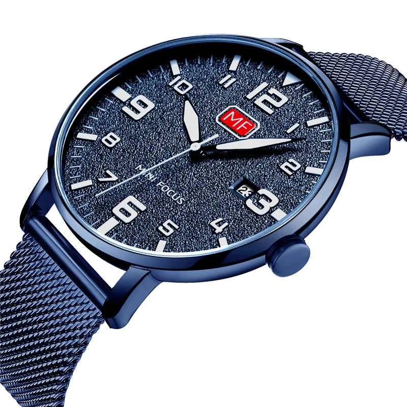 Mini Focus Fashion Men Quartz Watch Ultra Thin with Calendar