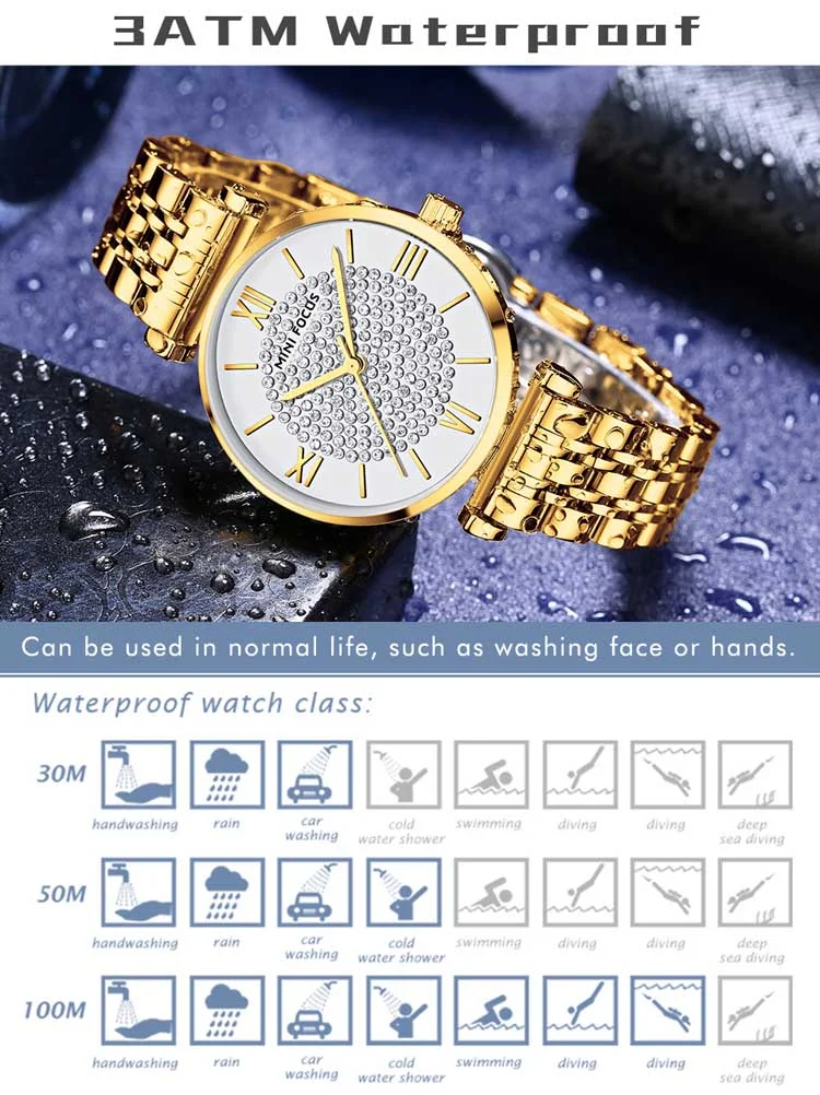 Wholesale Girls Quartz Watch with Starry Dial – Stainless Steel Luminous Watch by MINI FOCUS