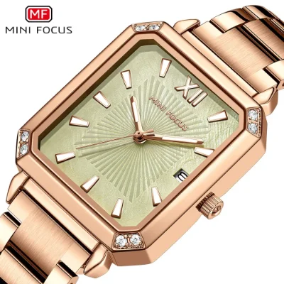 Elegant Square Ladies Watch – MINI FOCUS Stainless Steel
