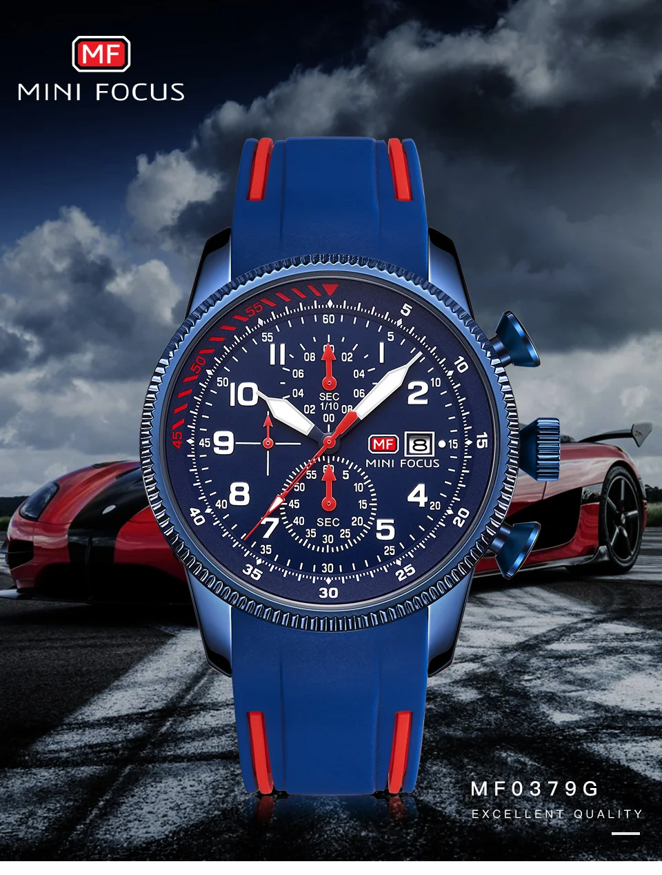 Mini Focus Luxury Silicone Sport Chronograph Men’s Quartz Watch | Waterproof Multifunction Business Wristwatch