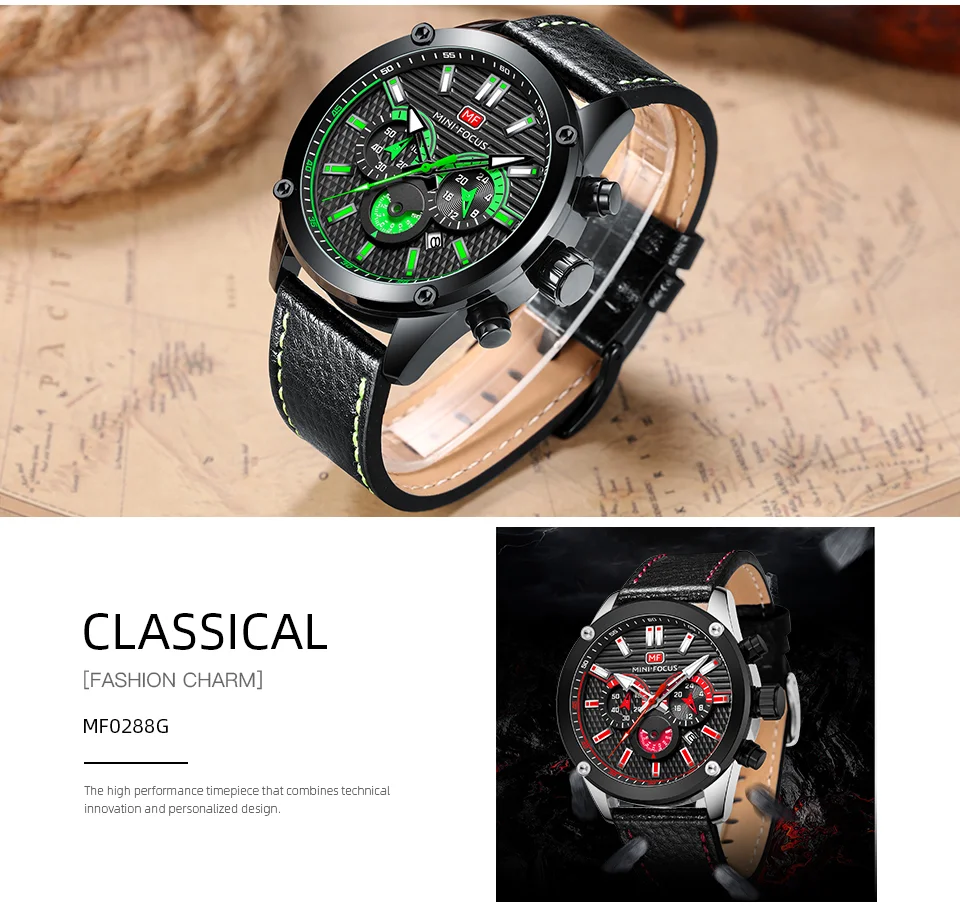 Mini Focus Men’s Quartz Sport Watch | Waterproof Leather Strap Wristwatch for Wholesale