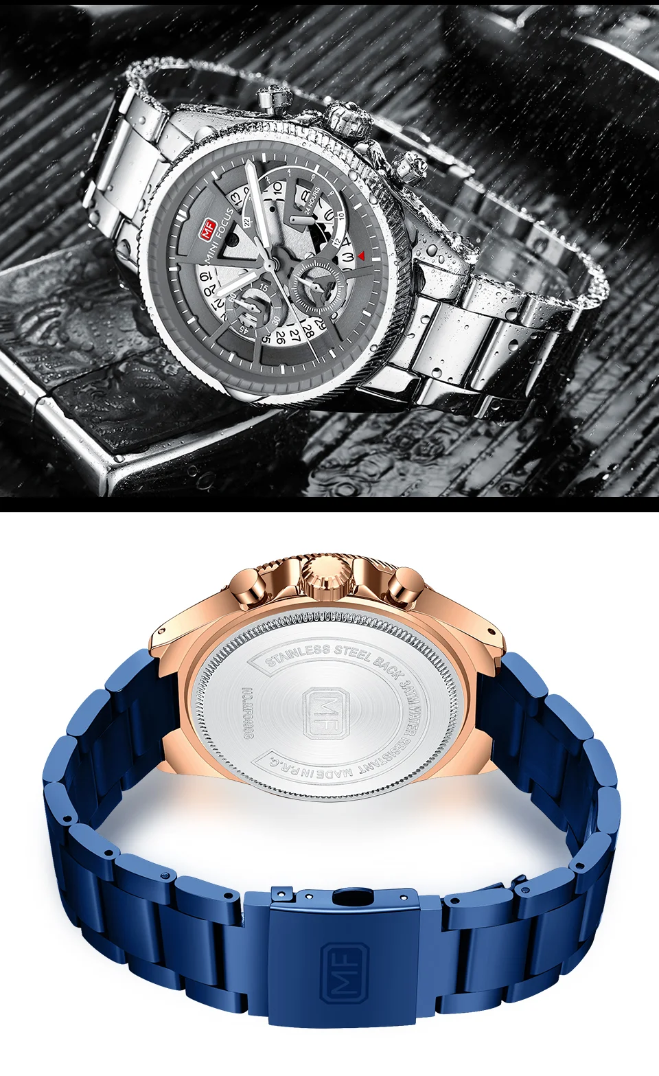 Mini Focus Business Waterproof Men's Quartz Watch with 24H Timing & Luminous Display – Stainless Steel Band 
