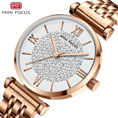 MINI FOCUS Girls Quartz Watch Starry Dial Luminous Stainless