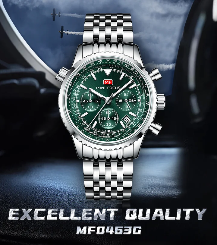 Top Sale Men’s Stainless Steel Quartz Chronograph Watch with Waterproof Design for Wholesale