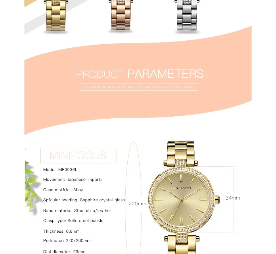 Mini Focus MF0039L Women’s Luxury Stainless Steel Quartz Watch | Waterproof Elegant Silver Wristwatch | Factory Wholesale