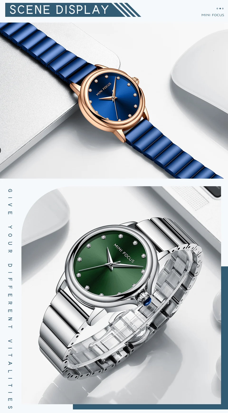 Mini Focus Luxury Diamond Women's Watch Waterproof Wristwatch for Wholesale
