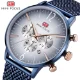 Mini Focus Men’s Blue Quartz Watch Ultra Thin Mesh Strap
