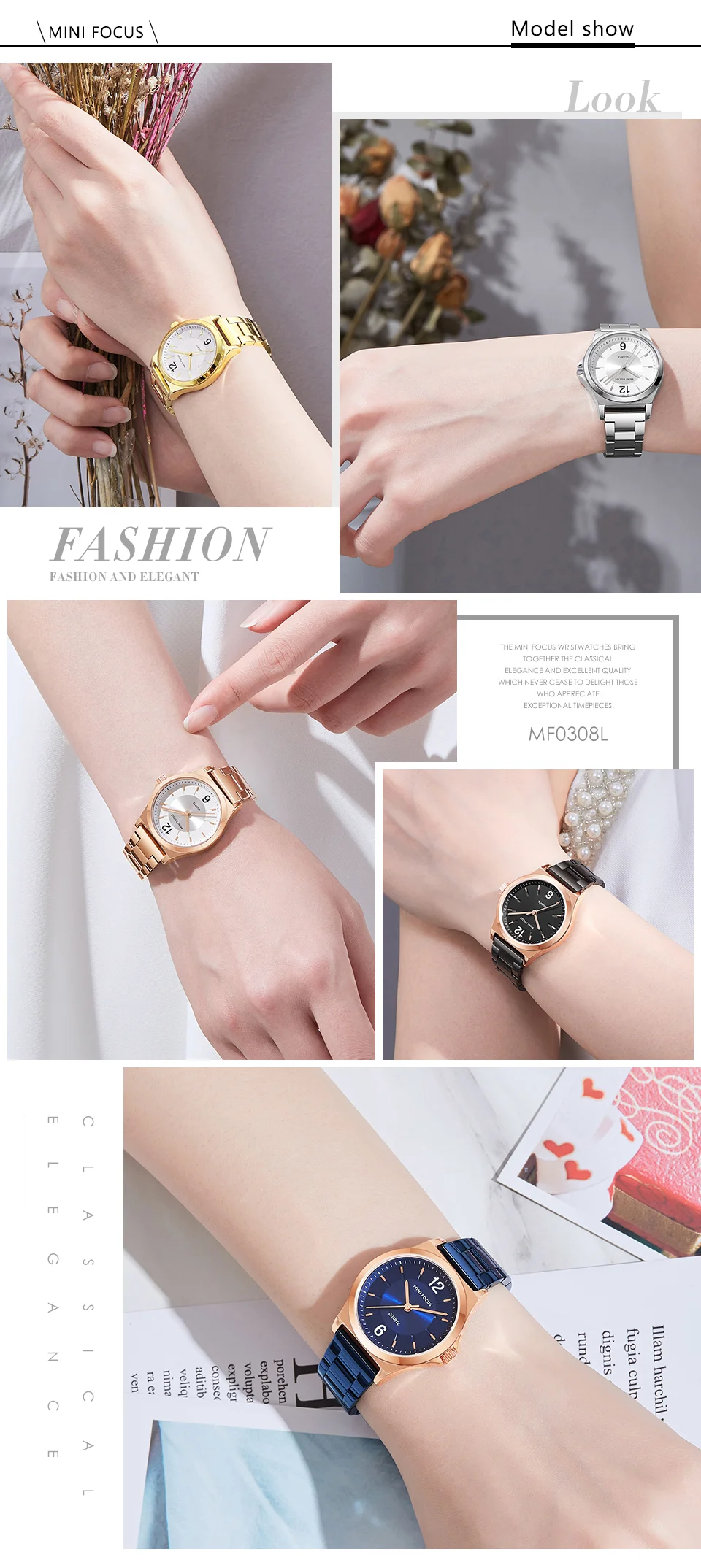 MINI FOCUS Elegant Guangzhou Female Quartz Watch Stylish Stainless Steel Band Waterproof Simple Casual Watch Supplier