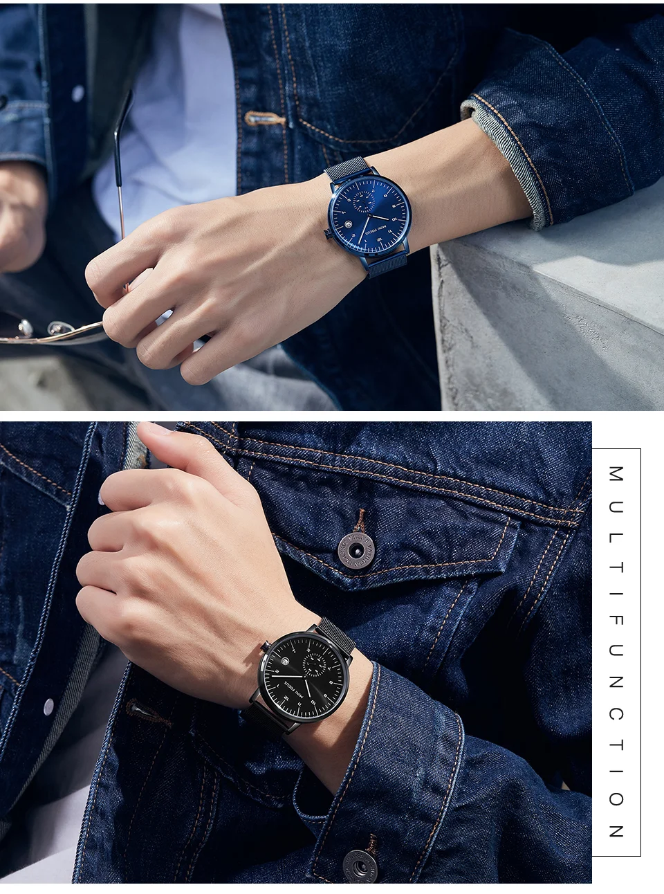 MINI FOCUS Newest Quartz Watches for Men – Luxury Waterproof Sport Wristwatch 5 ATM Stainless Steel Strap