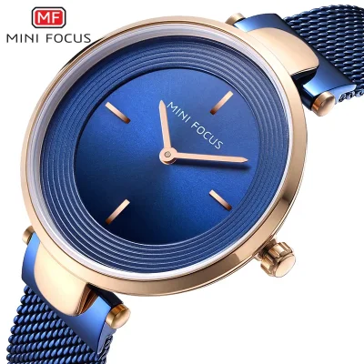 MINI FOCUS Women’s Casual Quartz Watch Stainless Steel Band