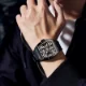 Carbon Fiber Automatic Watch Luminous Silicone Strap