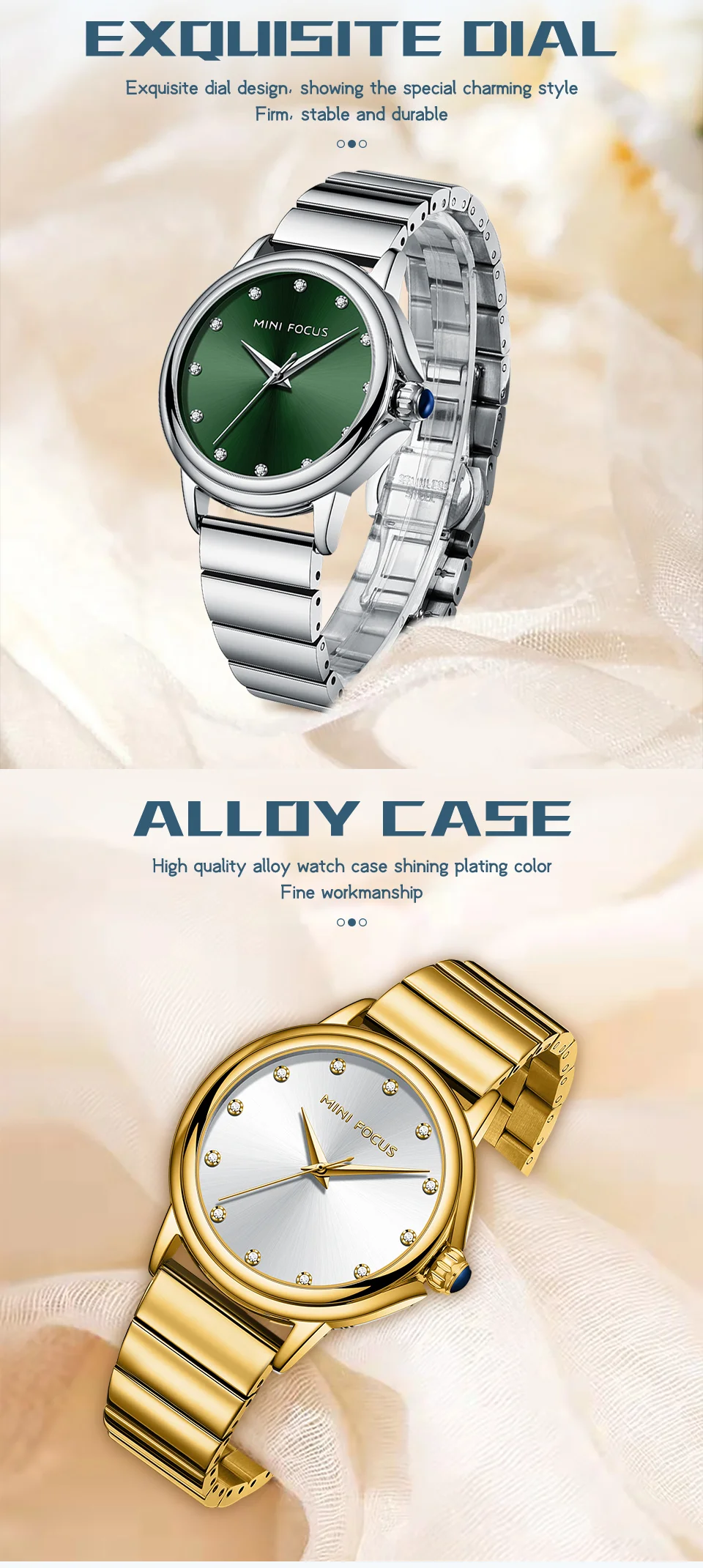 Mini Focus Luxury Diamond Women's Watch Waterproof Wristwatch for Wholesale