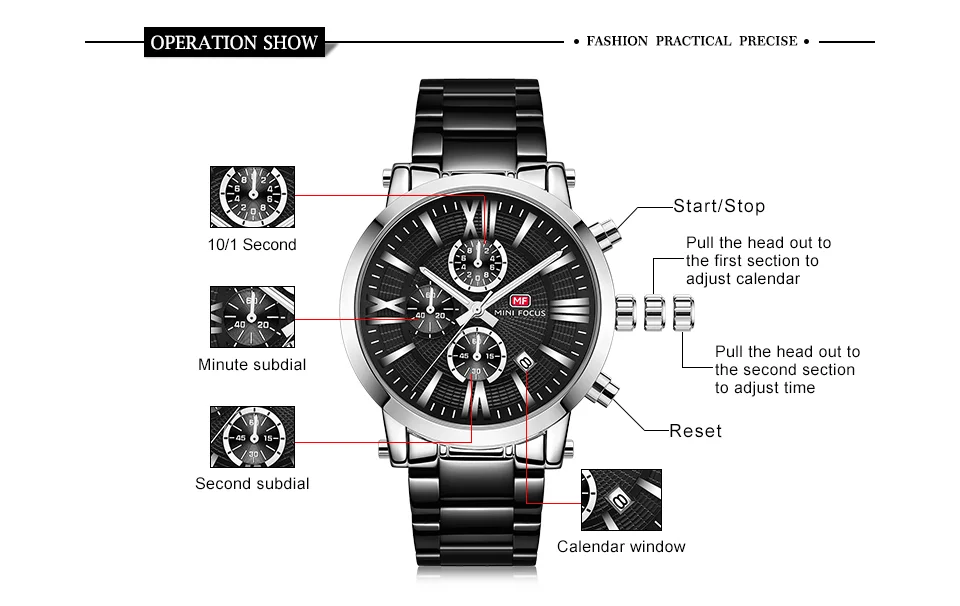 MINI FOCUS MF0219G Modern Luxury Men’s Sport Quartz Watch | Waterproof Stainless Steel Factory Wholesale