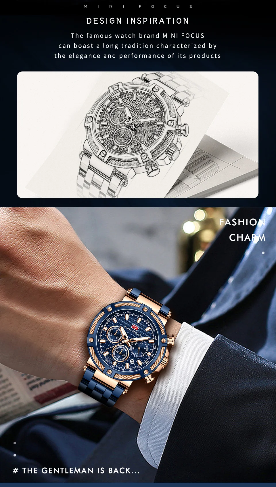 New Arrival Chronograph Quartz Men's Watch MINI FOCUS Luxury Design for Wholesale
