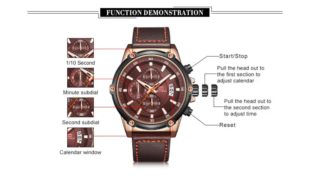 MINI FOCUS MF0175G Classic Business Men’s Watch | Waterproof Leather Quartz Watch Wholesale OEM