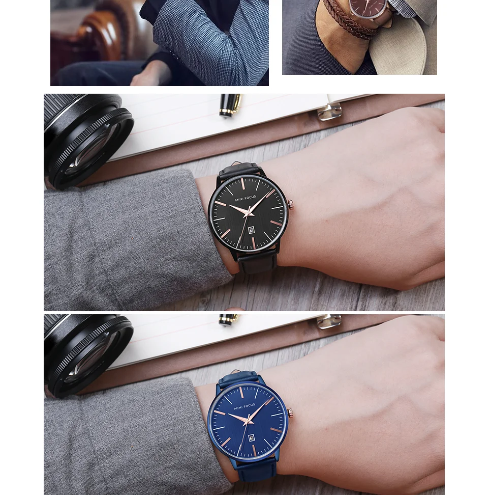 Mini Focus MF0115G Casual Men’s Watch | Fashion Sport Quartz | Auto Date Leather Strap | Factory Wholesale