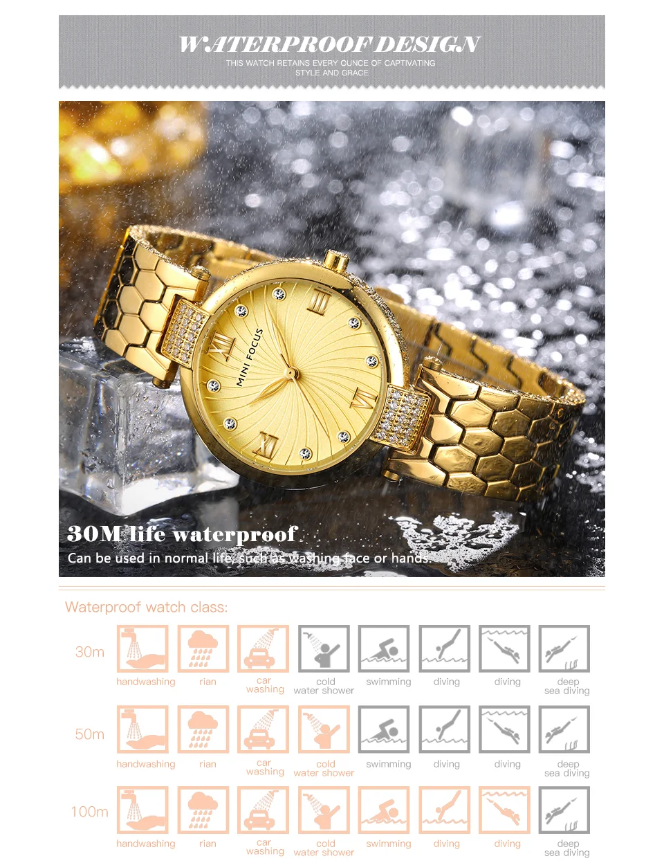 Mini Focus MF0186L Women's Business Watch | Japan Quartz Movement | Waterproof Elegant Wristwatch