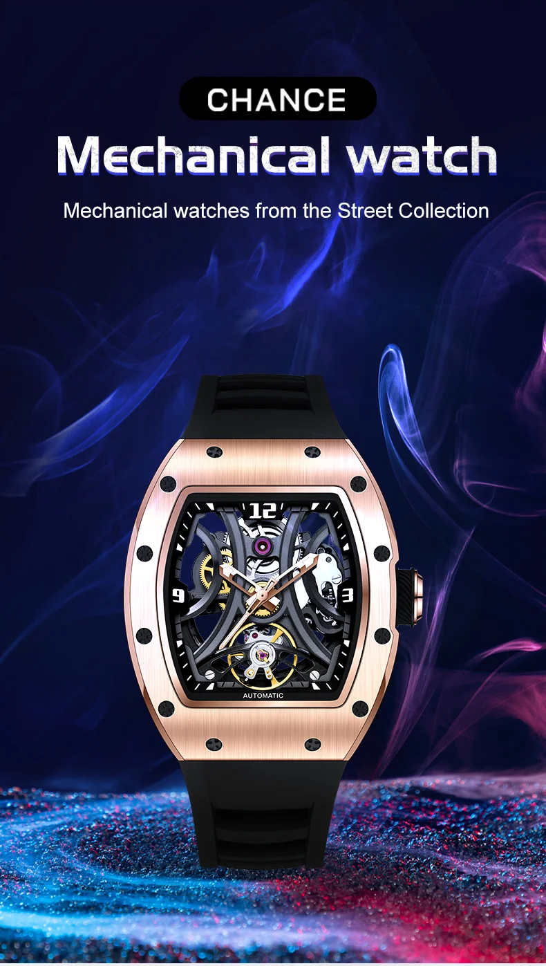 Chance Luxury Carbon Fiber Automatic Tourbillon Watch for Men – Wholesale Mechanical Timepiece