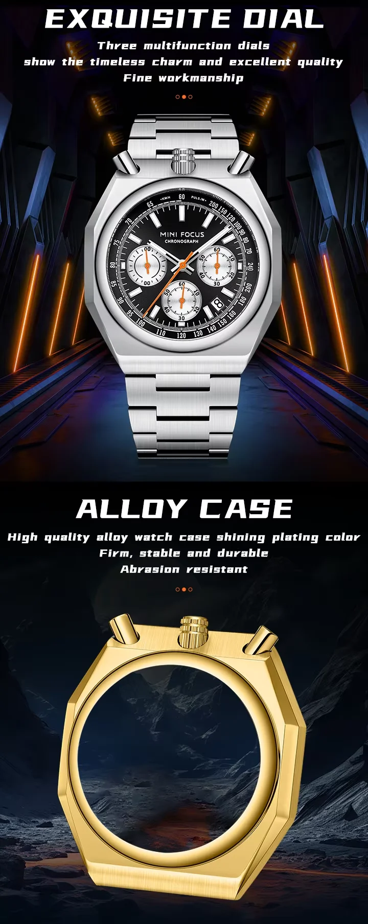 Wholesale MINI FOCUS MF0601G Men's Quartz Watch – Multifunction Waterproof Timepiece