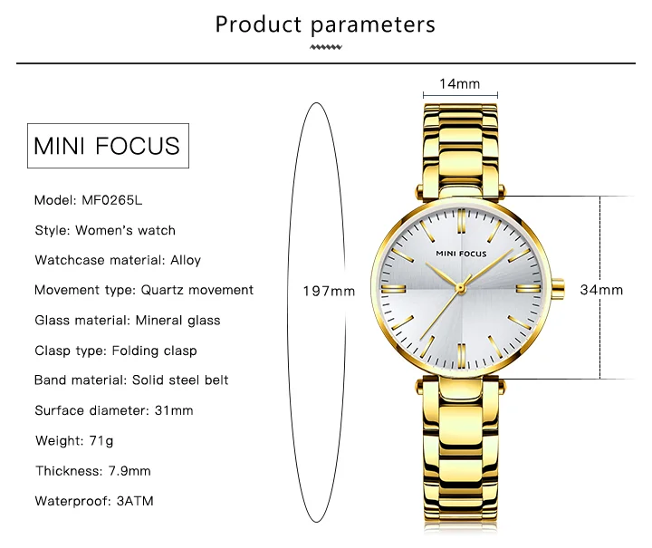 MINI FOCUS Women’s Quartz Watch | Stainless Steel | OEM Logo | Factory Direct Wholesale
