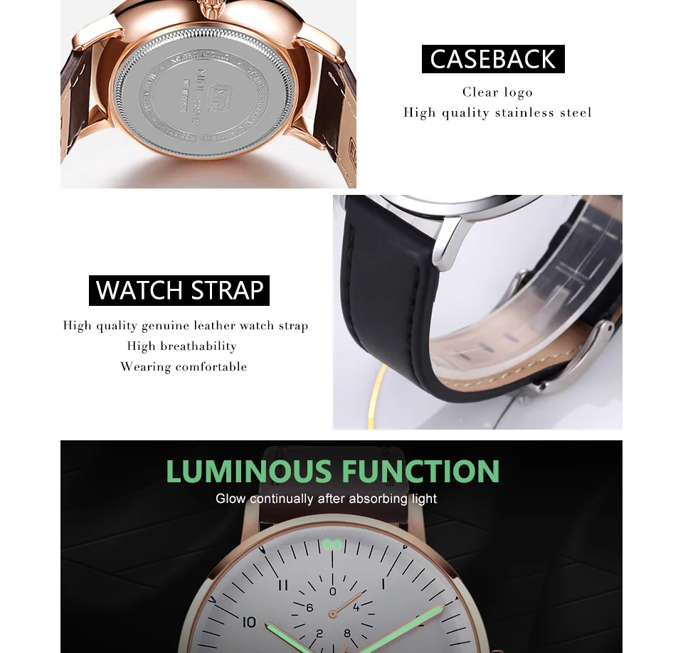 Mini Focus MF0052G Men's Business Quartz Watch | Leather Strap Calendar Design | Factory Direct Wholesale