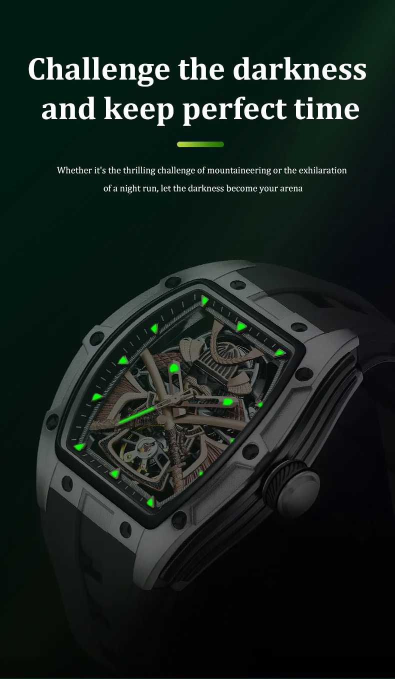 CHANCE 91985 Samurai Tourbillon Watch – Hollow Dial Luxury Mechanical Automatic Men’s Watch