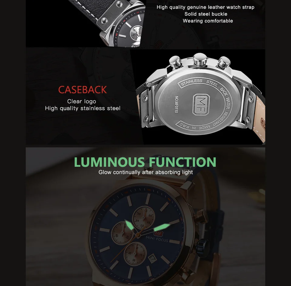 Mini Focus MF0110G Men’s Luxury Sports Quartz Watch | Chronograph & Waterproof | Factory Wholesale