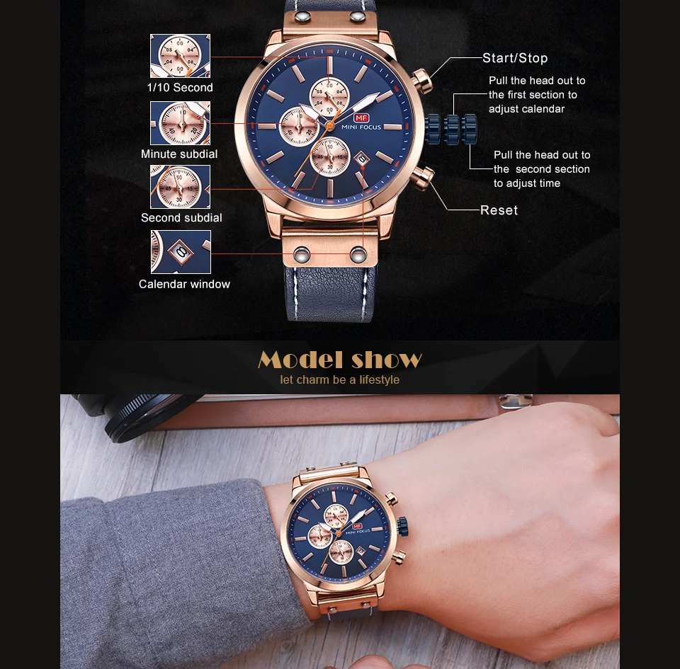 Mini Focus MF0110G Men’s Luxury Sports Quartz Watch | Chronograph & Waterproof | Factory Wholesale