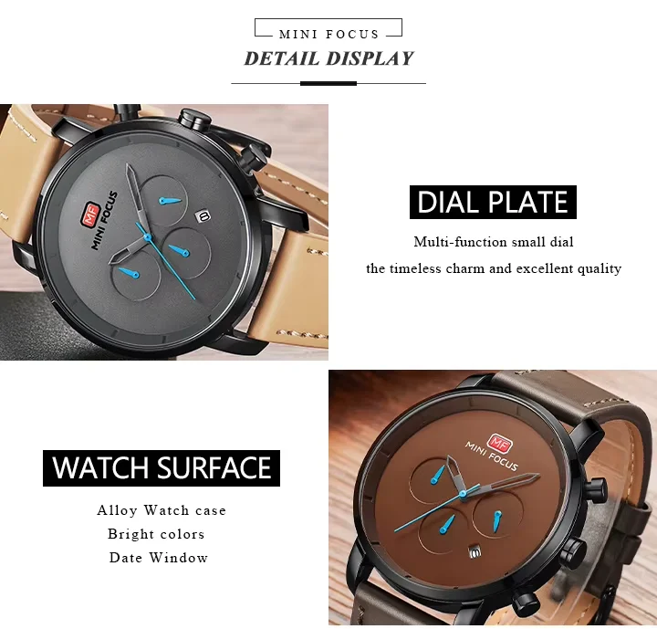 Mini Focus MF0102G Men’s Minimalist Quartz Watch | Genuine Leather | Factory Wholesale