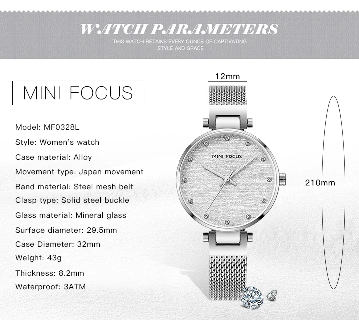 Timeless Elegance in Every Detail &ndash; MINI FOCUS Women's Mesh Stainless Steel Quartz Watch
