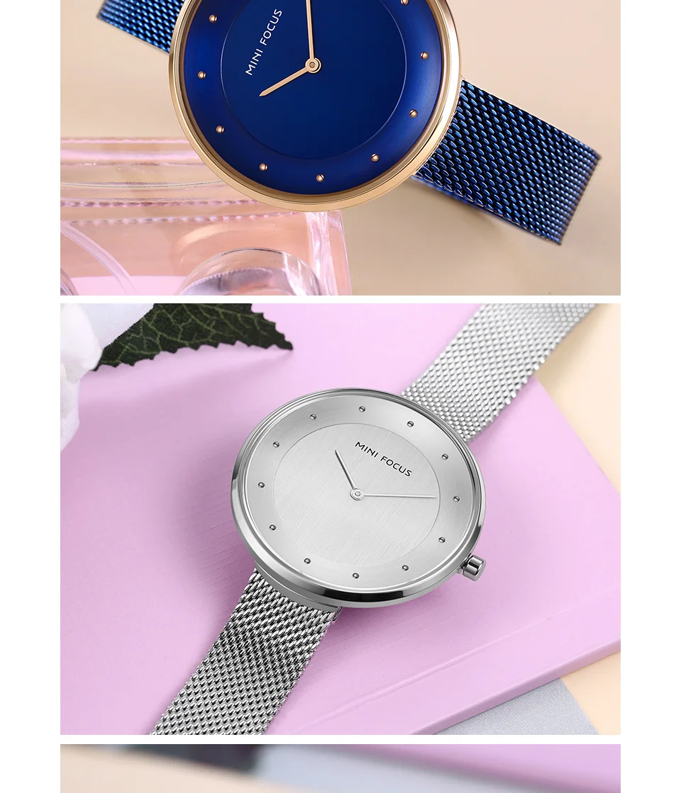 MINI FOCUS MF0179L Rose Gold Women’s Quartz Watch | Ultra Thin Mesh Strap Fashion Watch Factory OEM