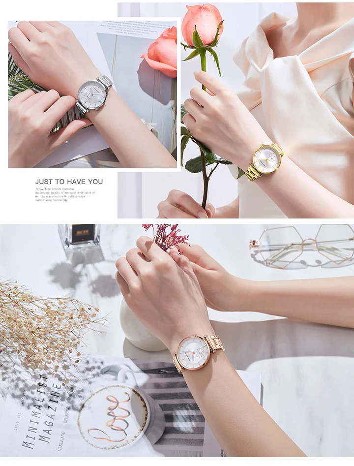 Luxury Rose Gold Women’s Business Watch – Waterproof Stainless Steel by MINI FOCUS
