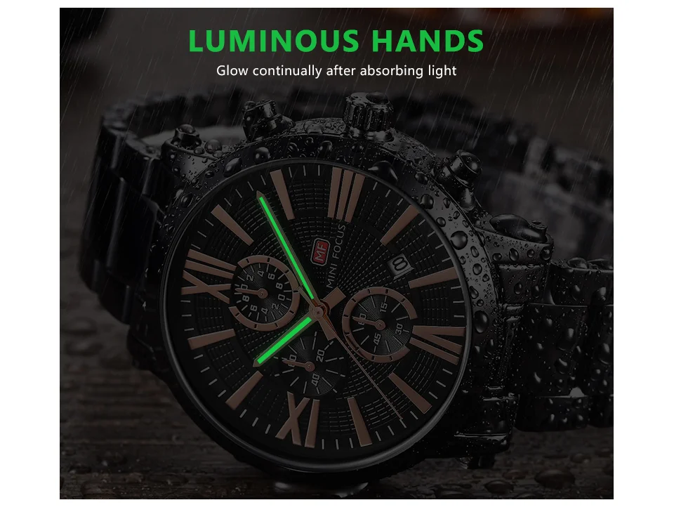 MINI FOCUS MF0219G Modern Luxury Men’s Sport Quartz Watch | Waterproof Stainless Steel Factory Wholesale