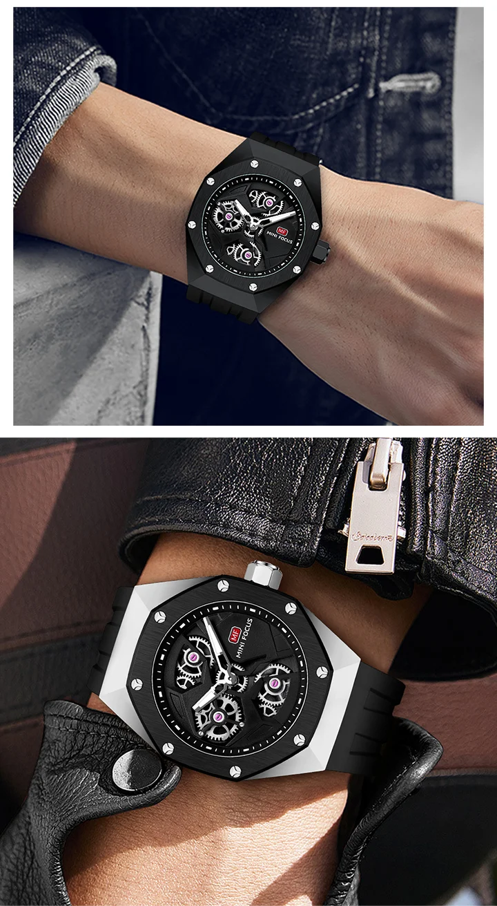 Mini Focus Sporty Quartz Watch for Men Waterproof Silicone Strap OEM Supplier