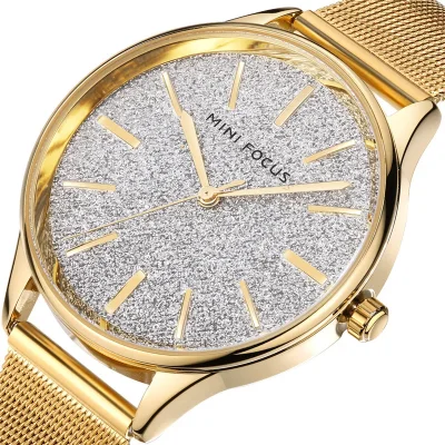 Mini Focus Women's Dress Quartz Watch Stainless Steel Band