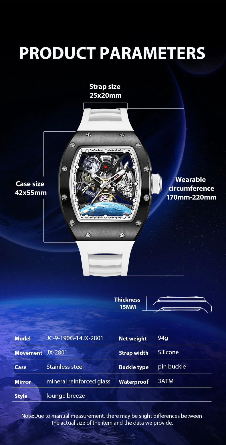 CHANCE 919014 Tourbillon Watch &ndash; Carbon Fiber Case, Skeleton Dial, Luxury Mechanical Men&rsquo;s Watch