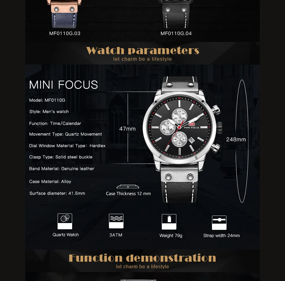 Mini Focus MF0110G Men’s Luxury Sports Quartz Watch | Chronograph & Waterproof | Factory Wholesale