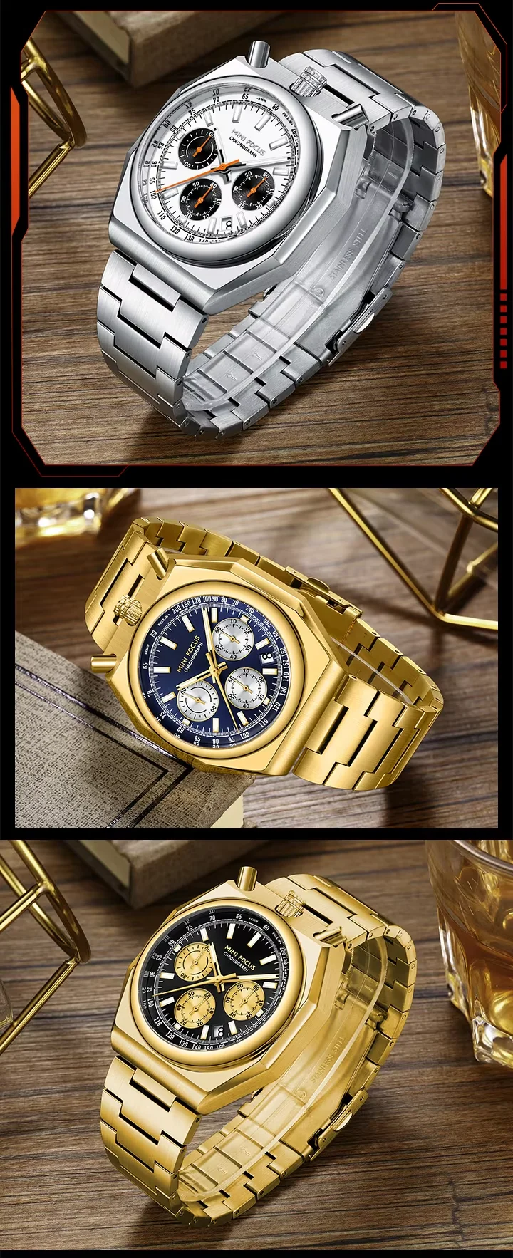 Wholesale MINI FOCUS MF0601G Men's Quartz Watch – Multifunction Waterproof Timepiece