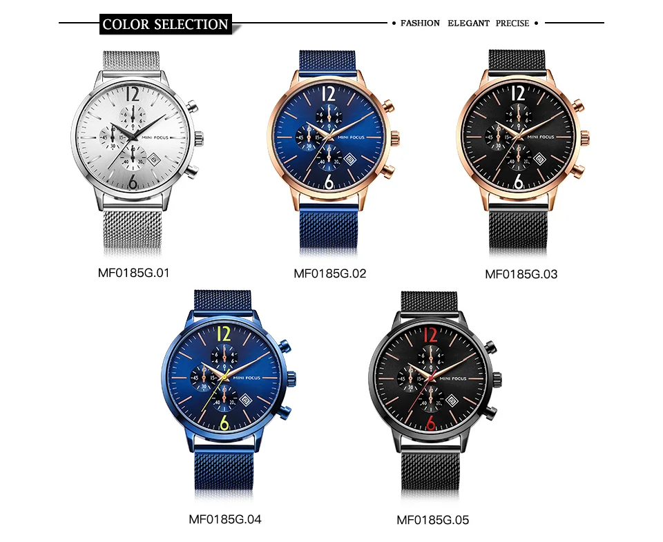 MINI FOCUS MF0185G Men’s Luxury Quartz Watch | Waterproof Factory Price Stainless Steel Strap
