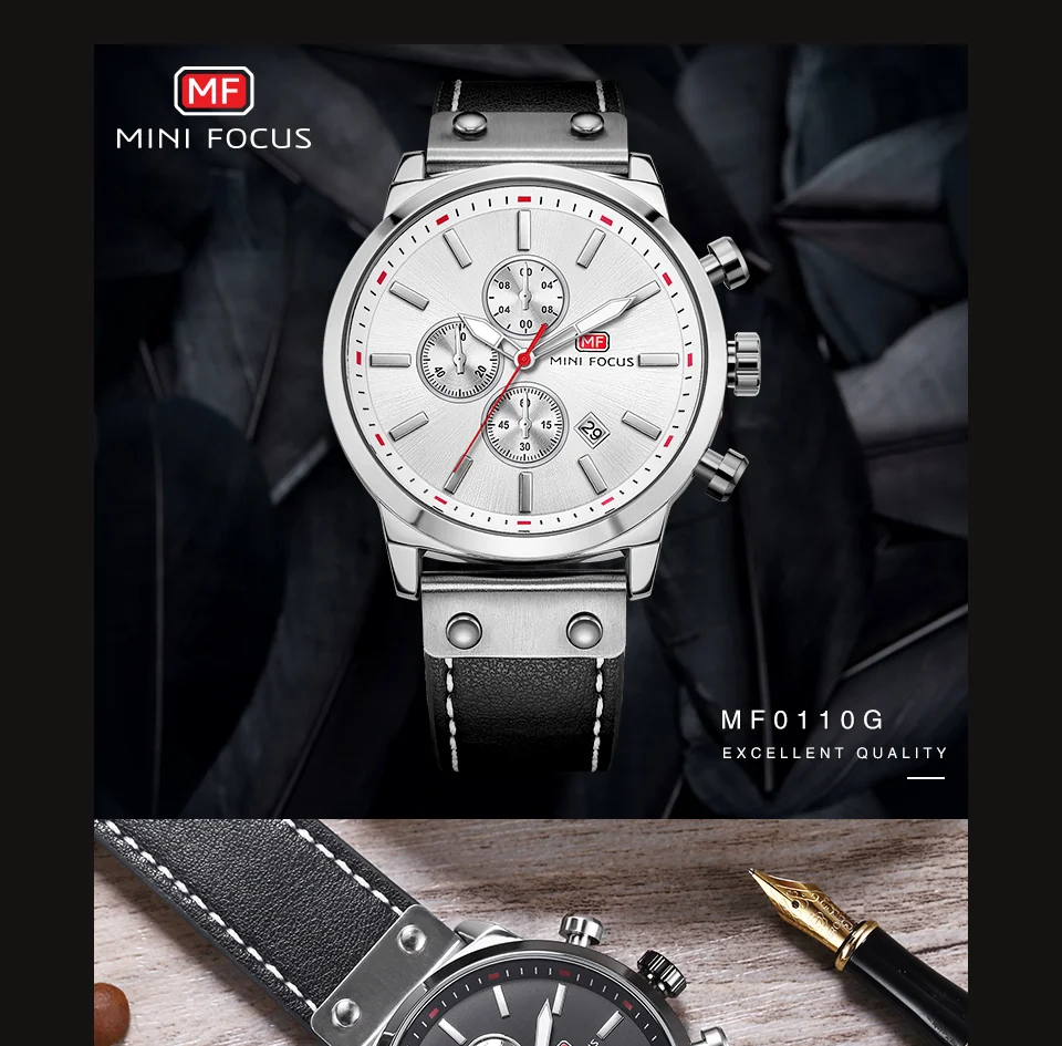 Mini Focus MF0110G Men’s Luxury Sports Quartz Watch | Chronograph & Waterproof | Factory Wholesale