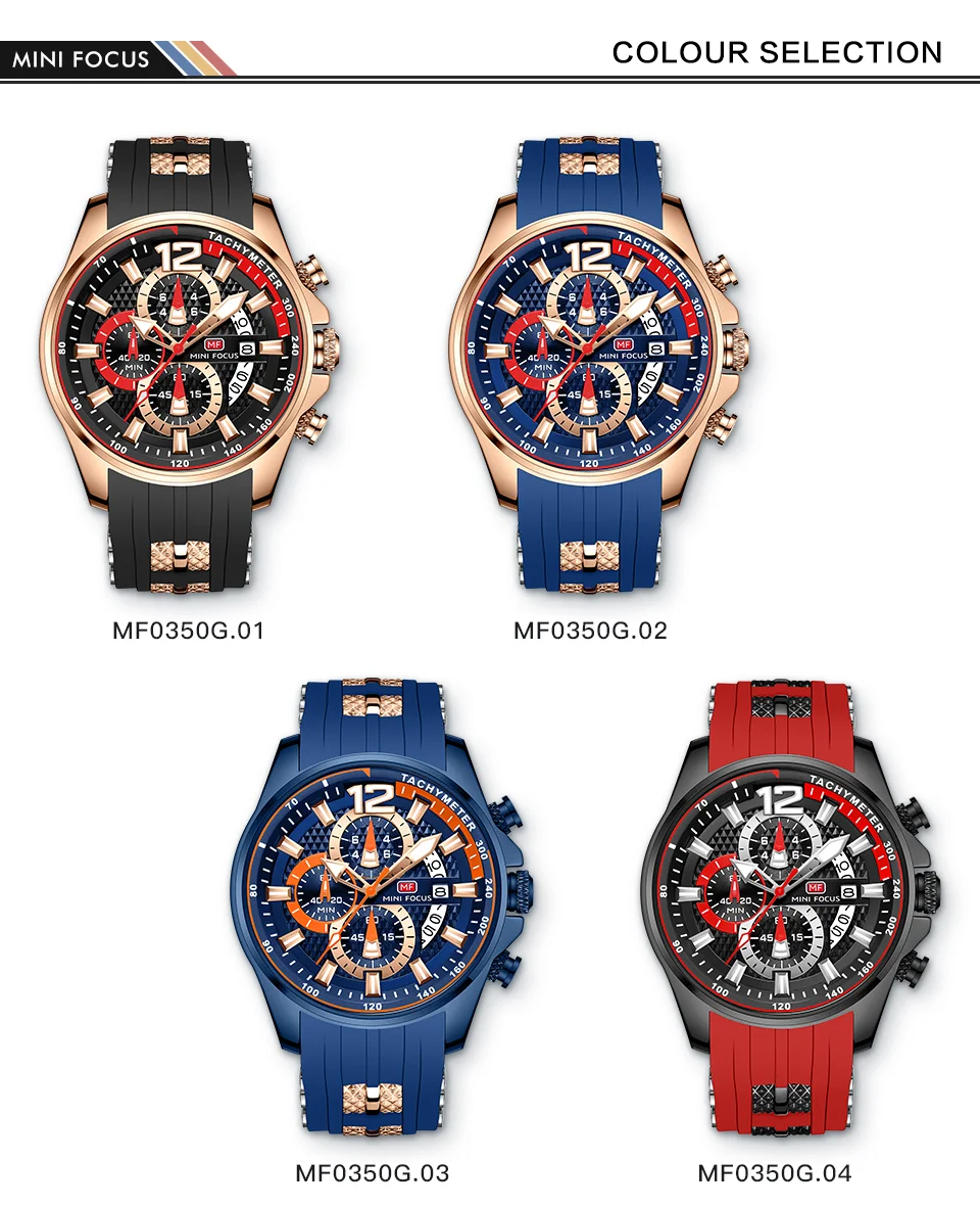 Mini Focus Men's Quartz Sport Watch | Luxury Silicone Strap Wristwatch for Wholesale